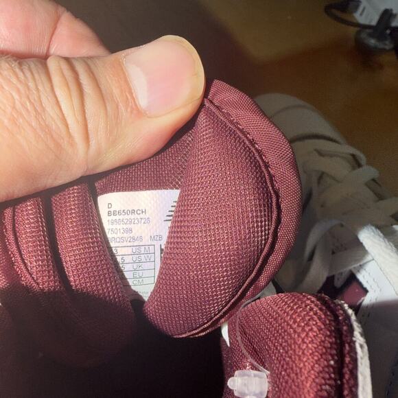 NEW BALANCE 650R MENS SIZE 13 WHITE BURGUNDY GRAY HIGH TOP COURT SNEAKER NEW - Picture 7 of 8